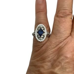 Tacori sterling silver blue & white CZ ring